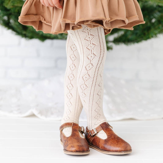 Fancy Knit Tights | Vanilla - The Yellow Canary