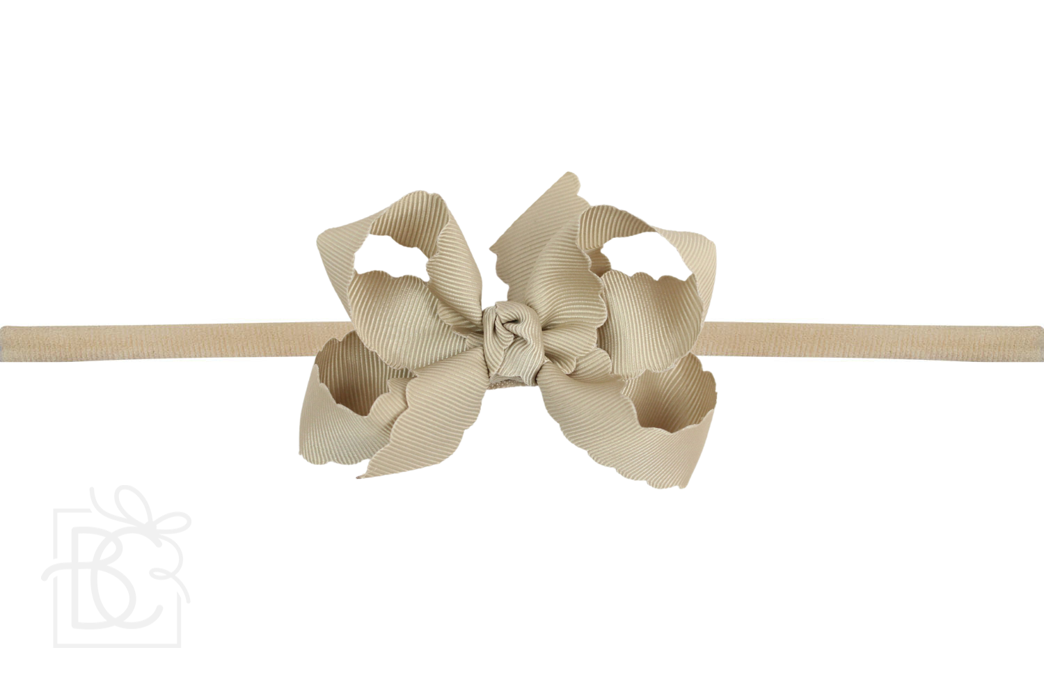 1/4" HEADBAND SCALLOPED EDGE BOW | 3.5" Orange