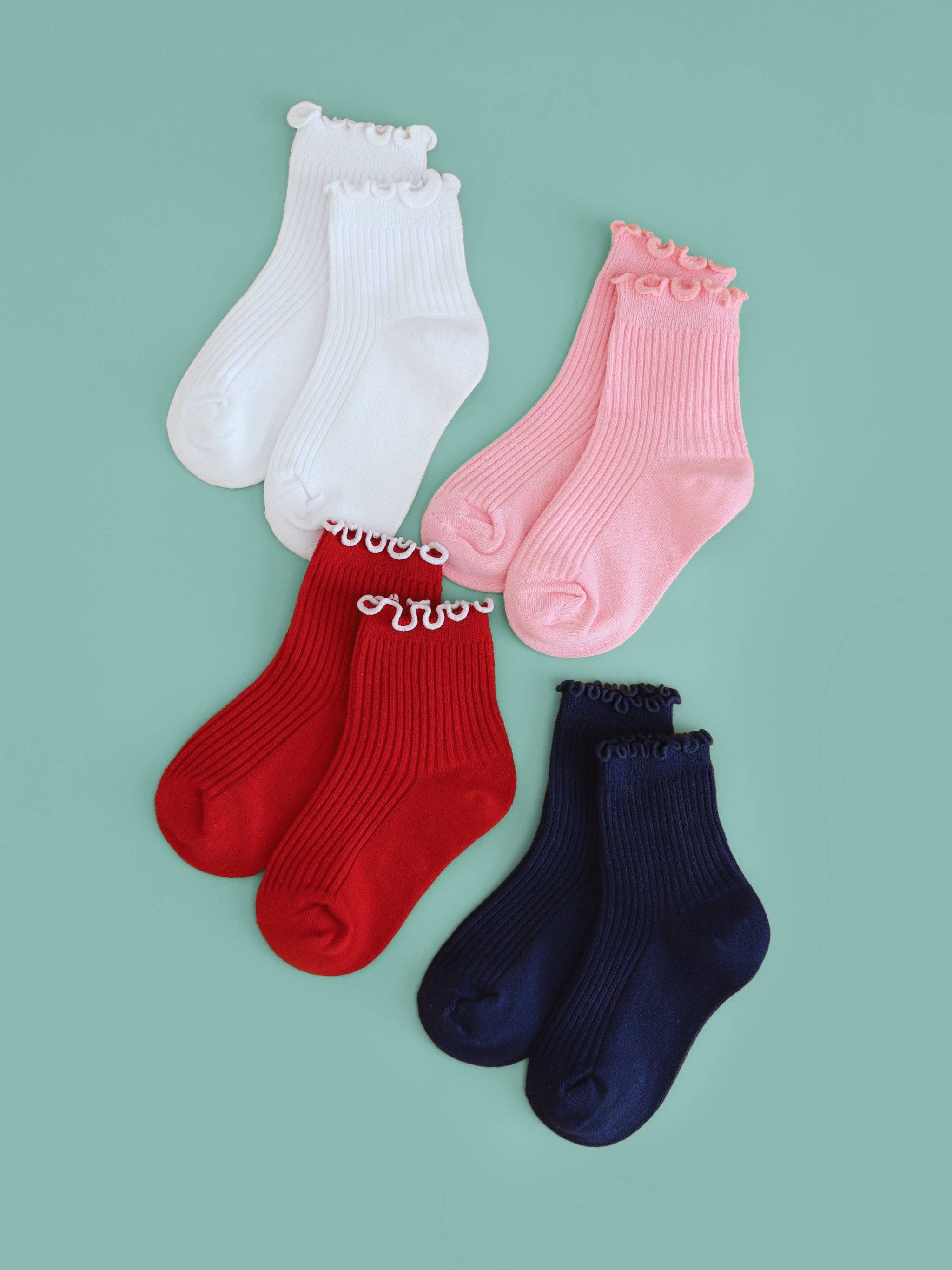 Ribbed Midi Socks | Red