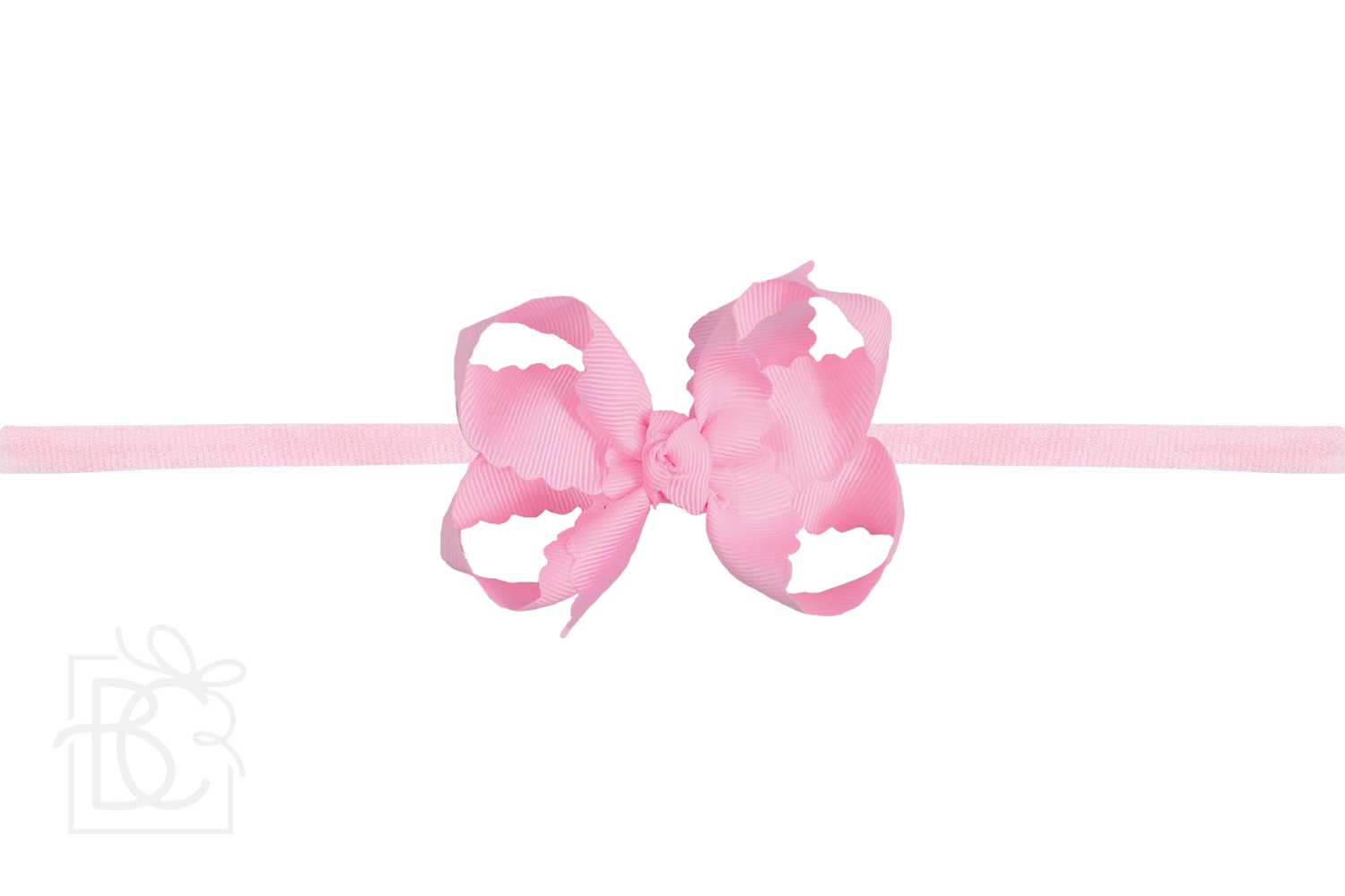 1/4" HEADBAND SCALLOPED EDGE BOW | 3.5" Orange