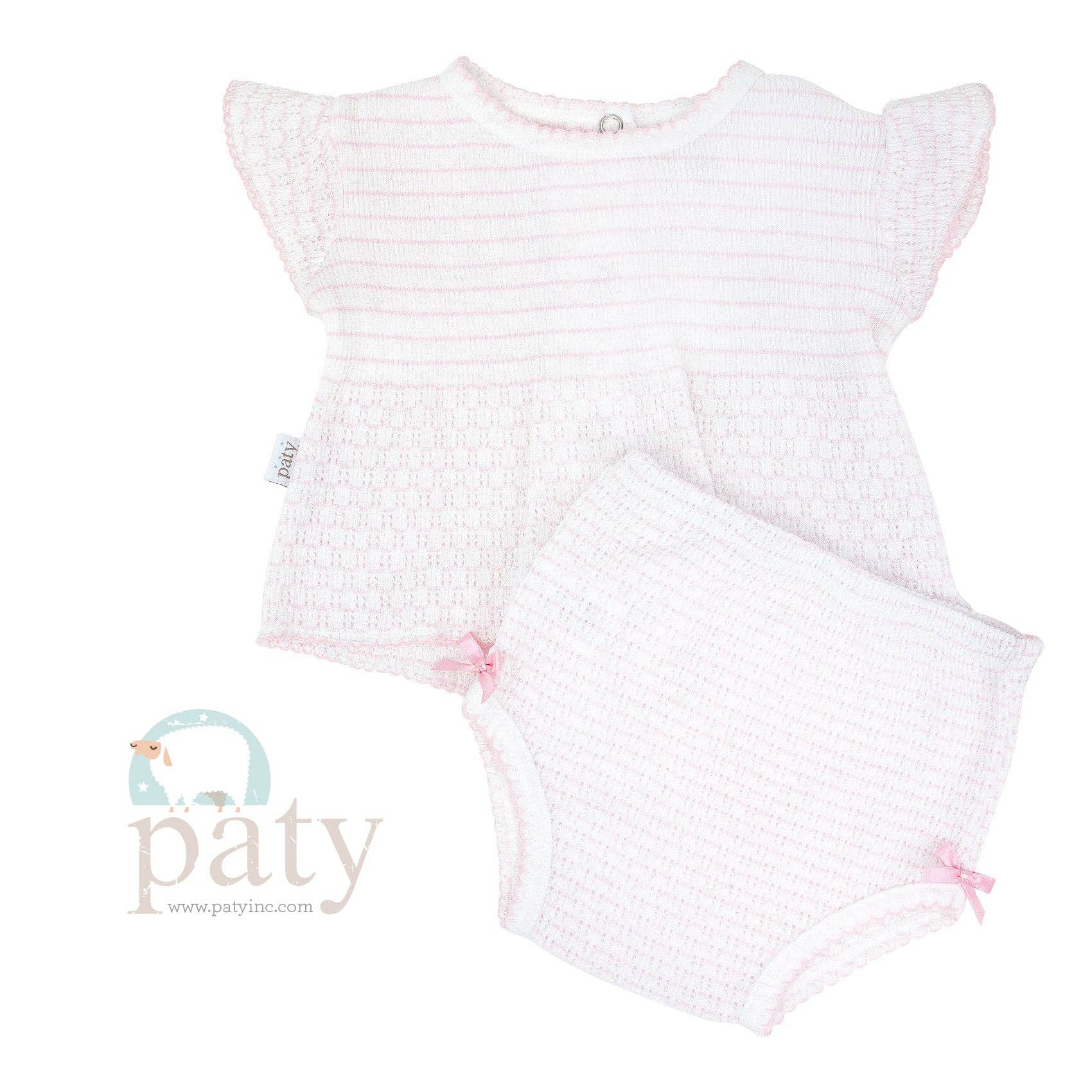 2 PC Diaper Set | Pink Pinstripe - The Yellow Canary