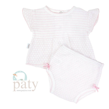 2 PC Diaper Set | Pink Pinstripe - The Yellow Canary
