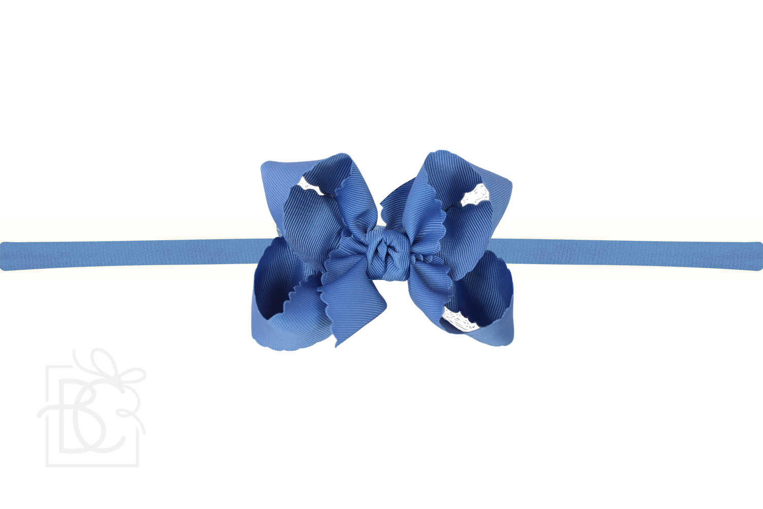 1/4" HEADBAND SCALLOPED EDGE BOW | 3.5" Orange