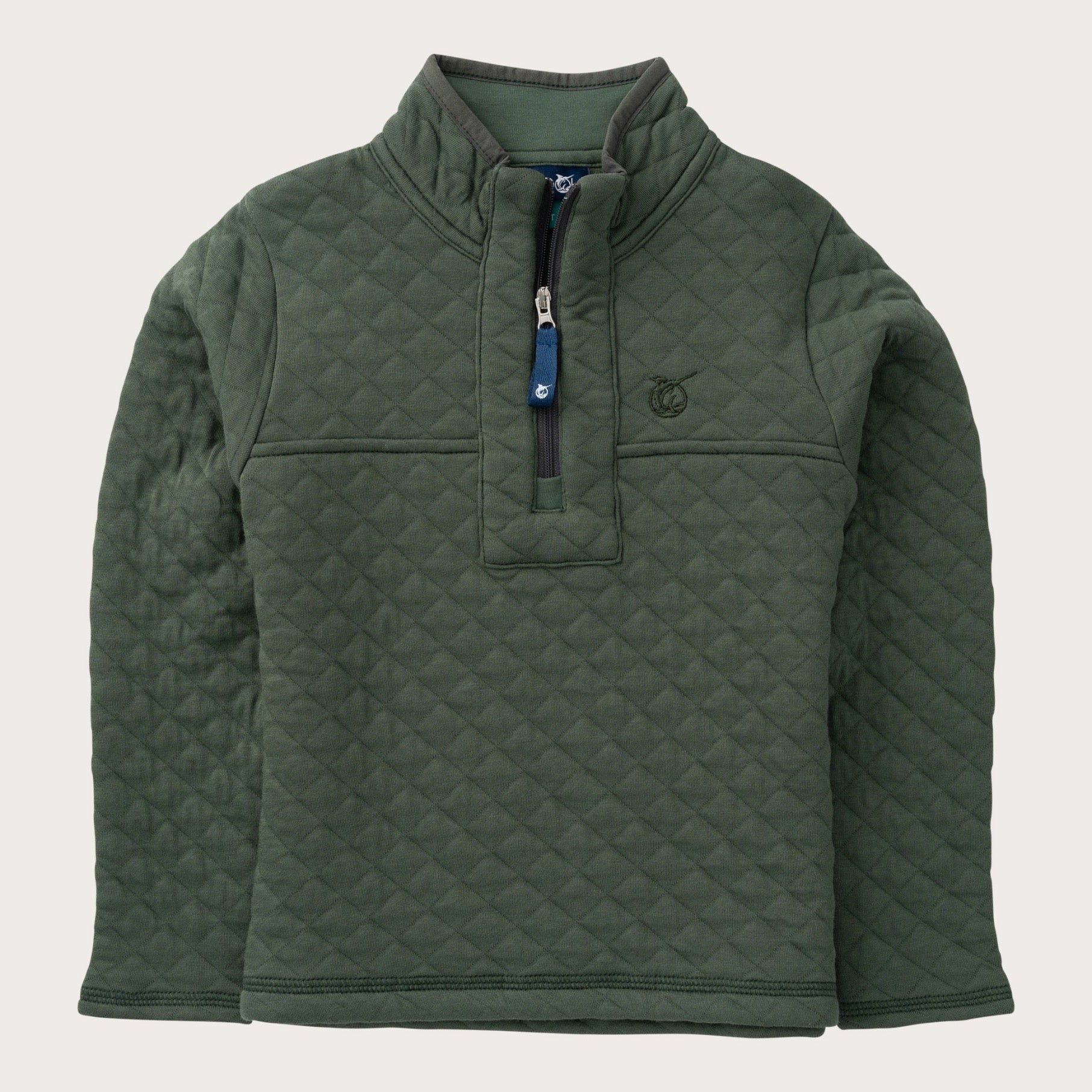 Quilted Zip Pullover | Camping Green