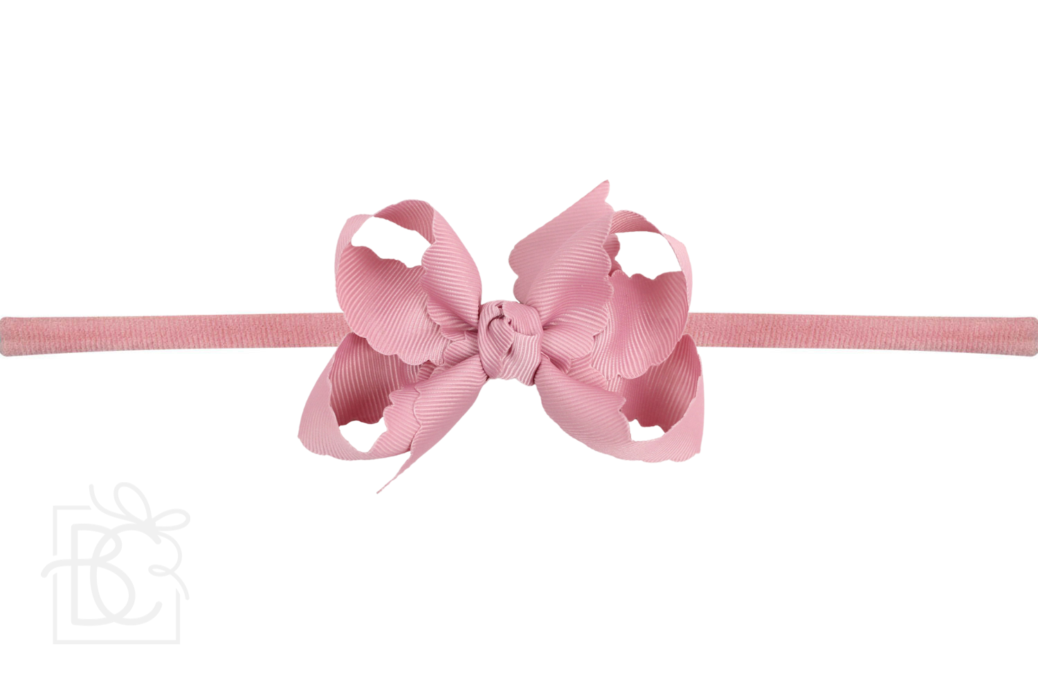 1/4" HEADBAND SCALLOPED EDGE BOW | 3.5" Orange