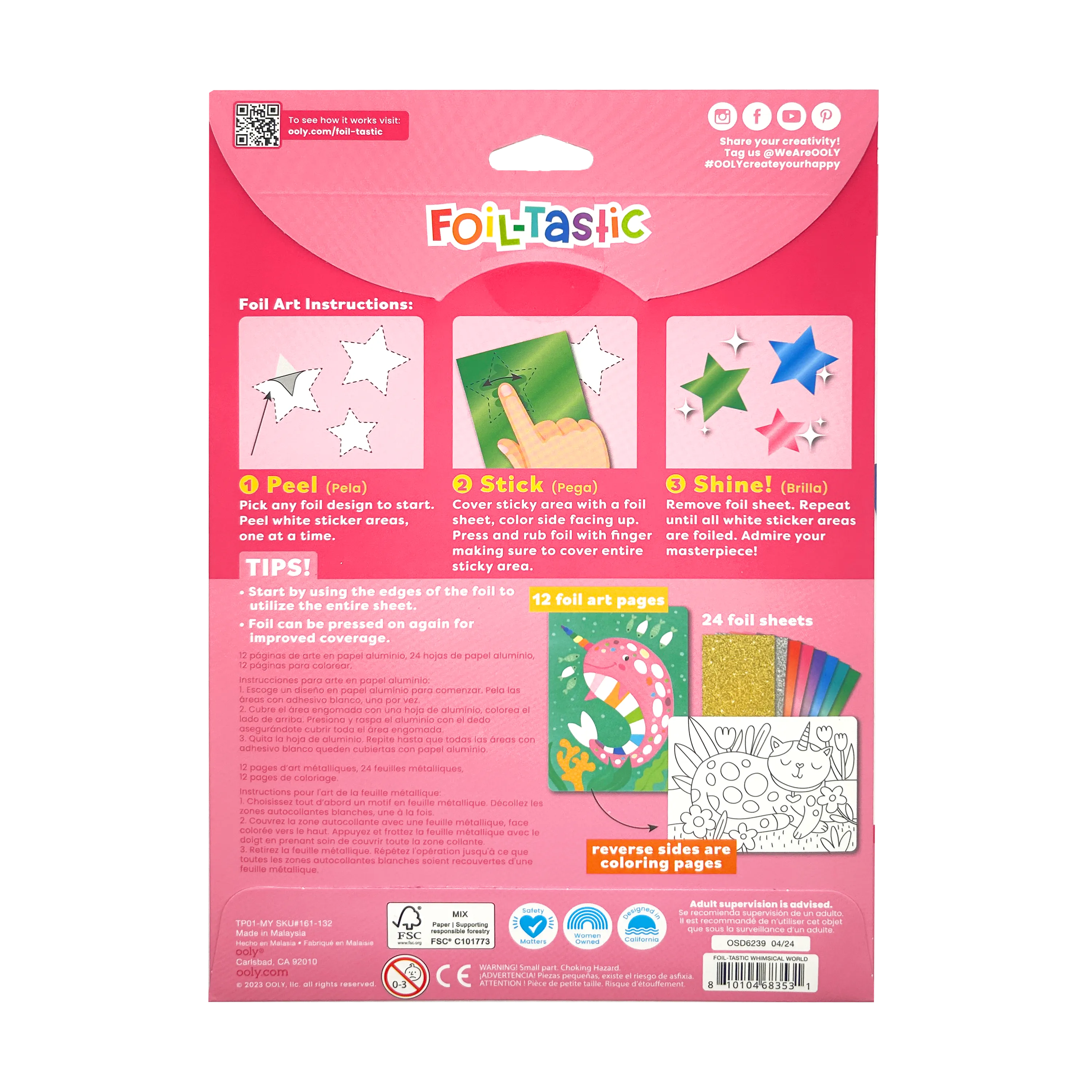 Foil-tastic: Foil Art & Coloring Fun - Whimsical World (36 P - The Yellow Canary