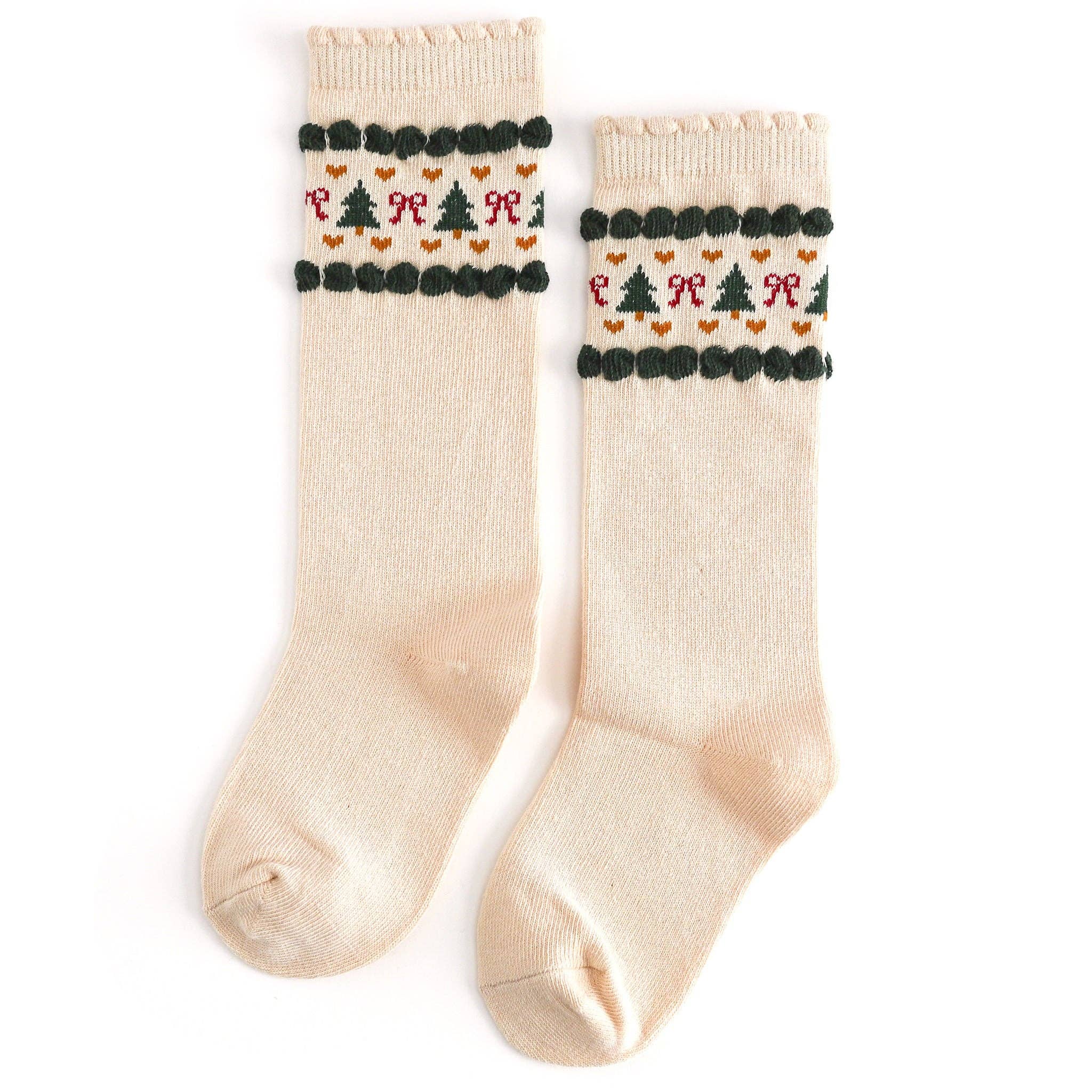 Fair Isle Knee High Socks | Vanilla