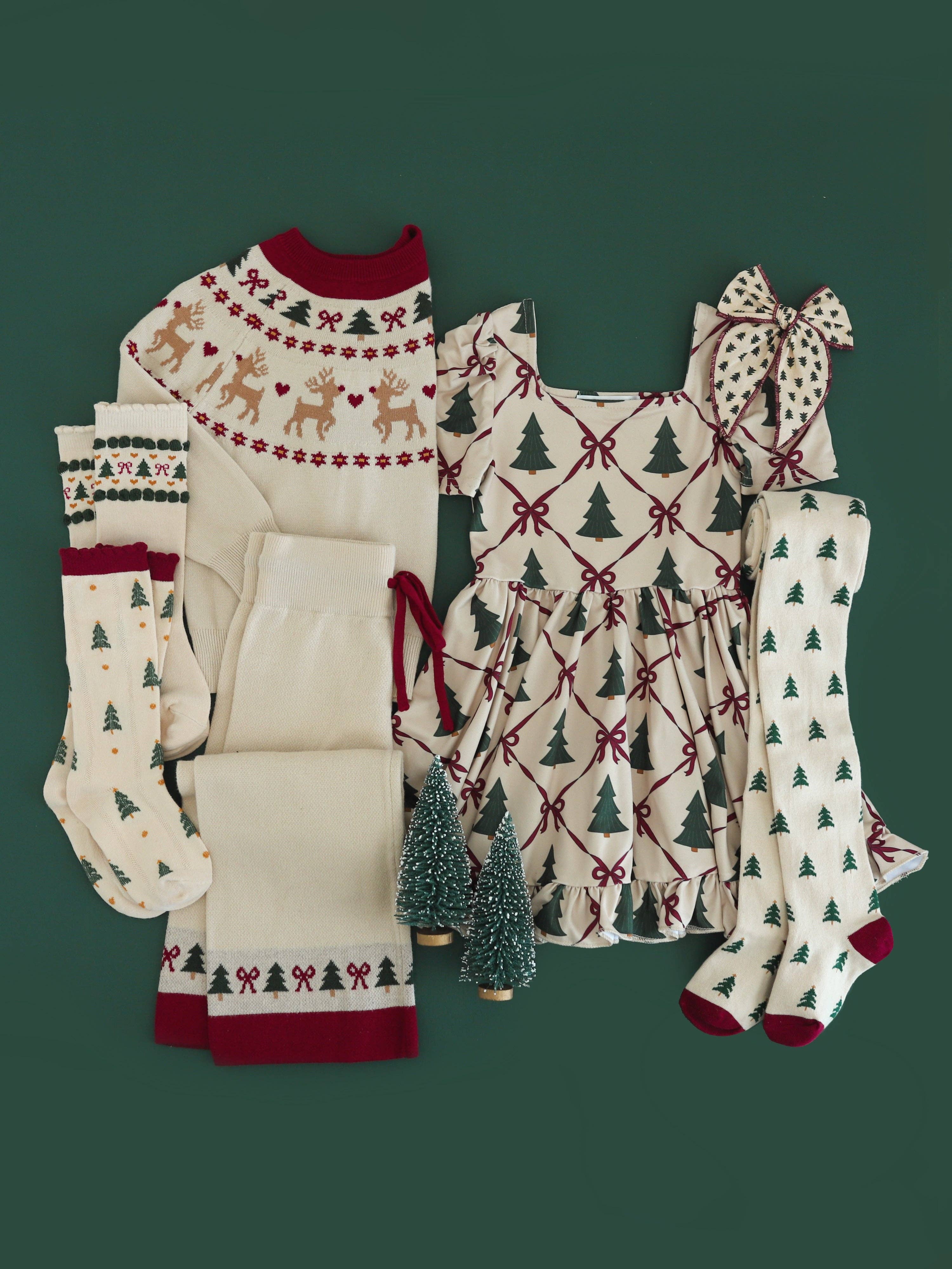 Fair Isle Knee High Socks | Vanilla