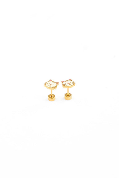 Cat: White / Single Stud - The Yellow Canary