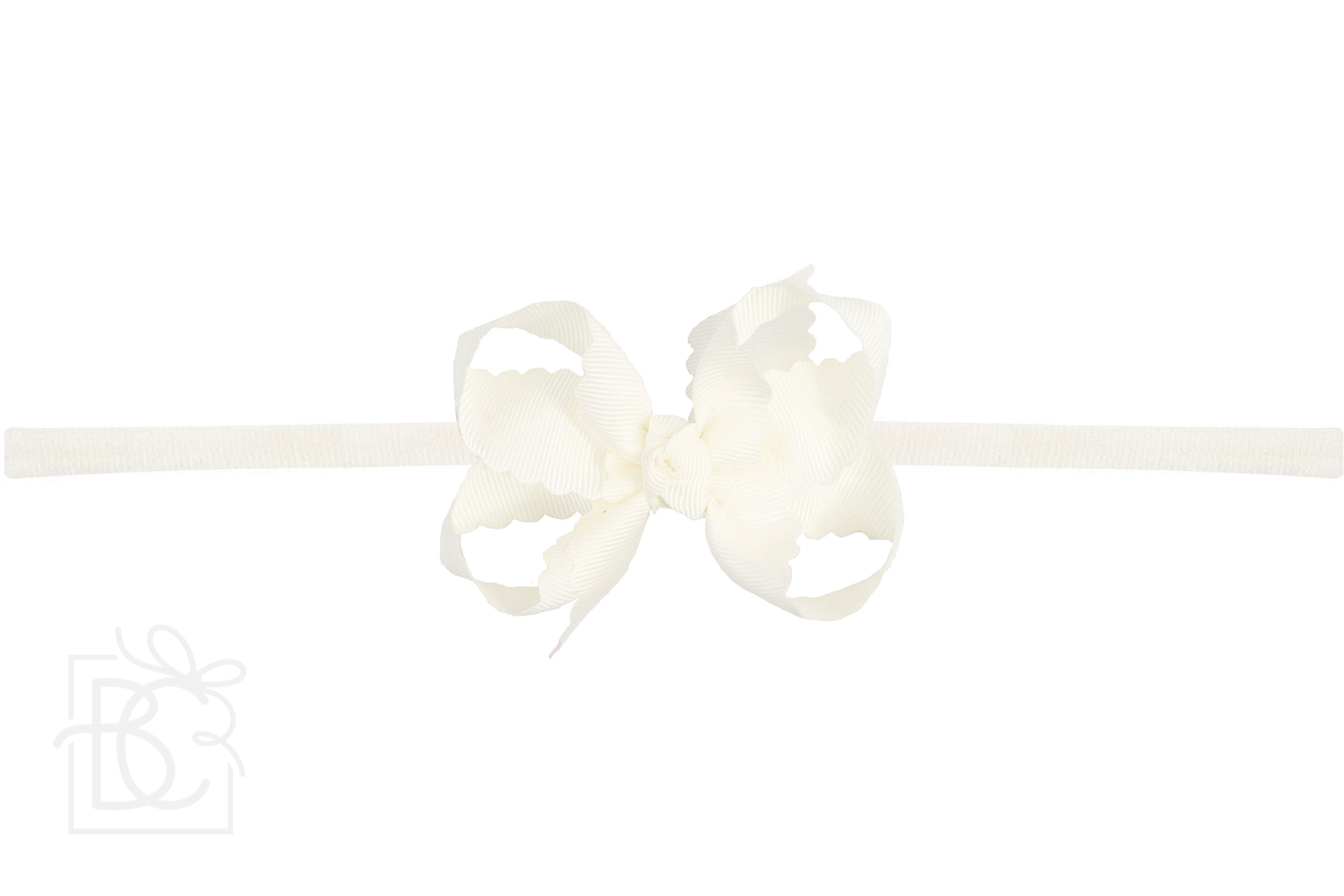 1/4" HEADBAND SCALLOPED EDGE BOW | 3.5" Orange