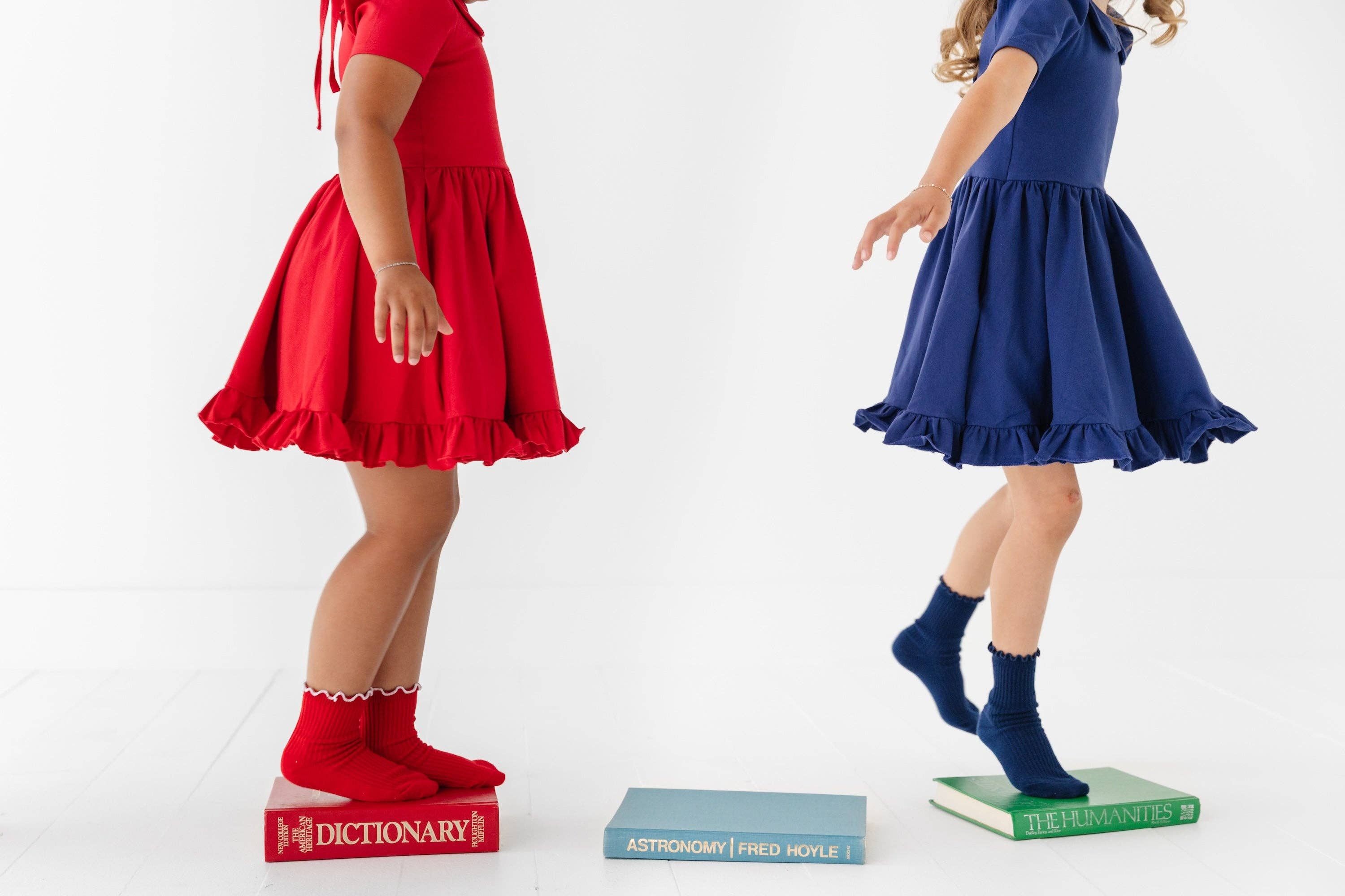 Ribbed Midi Socks | Red