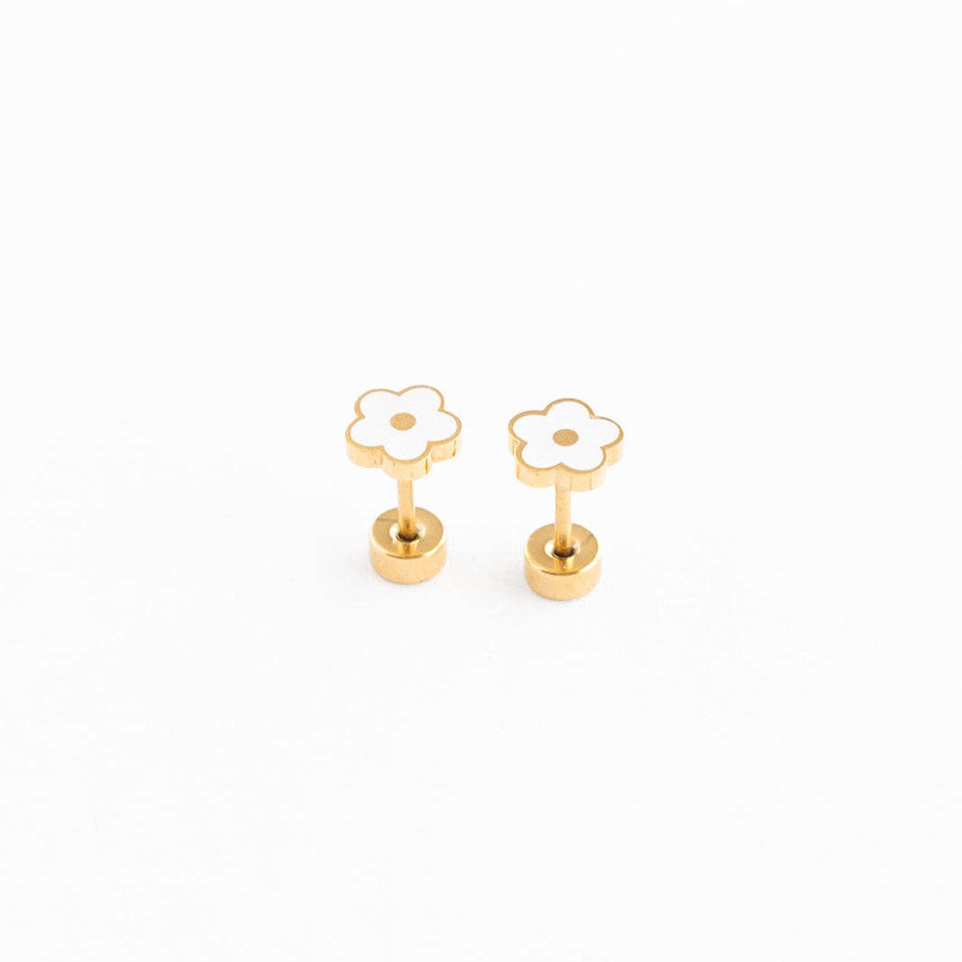 Earrings | Petite Flower Pink - The Yellow Canary