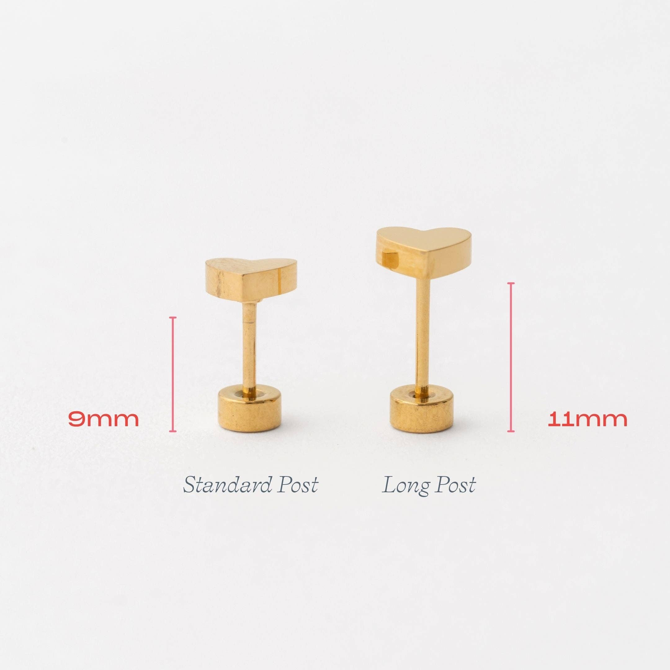 Earrings | Gold Heart Stud - The Yellow Canary