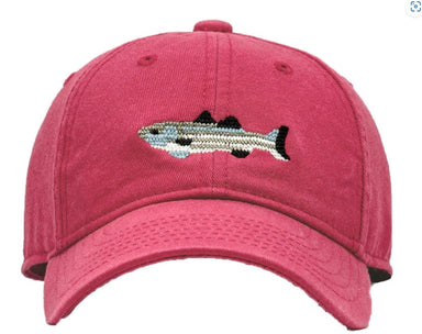 Kids Striped Bass Baseball Hat | Weathered Red - The Yellow Canary