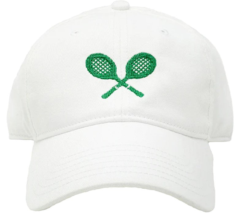 Kids Tennis Racquets Baseball Hat | White - The Yellow Canary