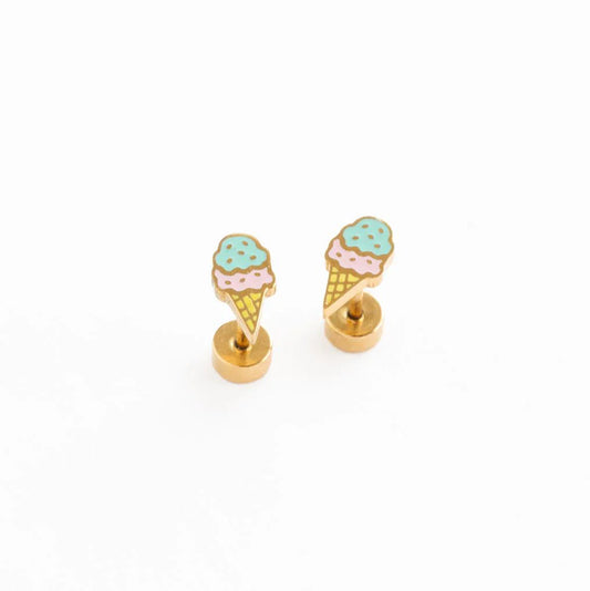 Stud Earrings | Ice Cream - The Yellow Canary