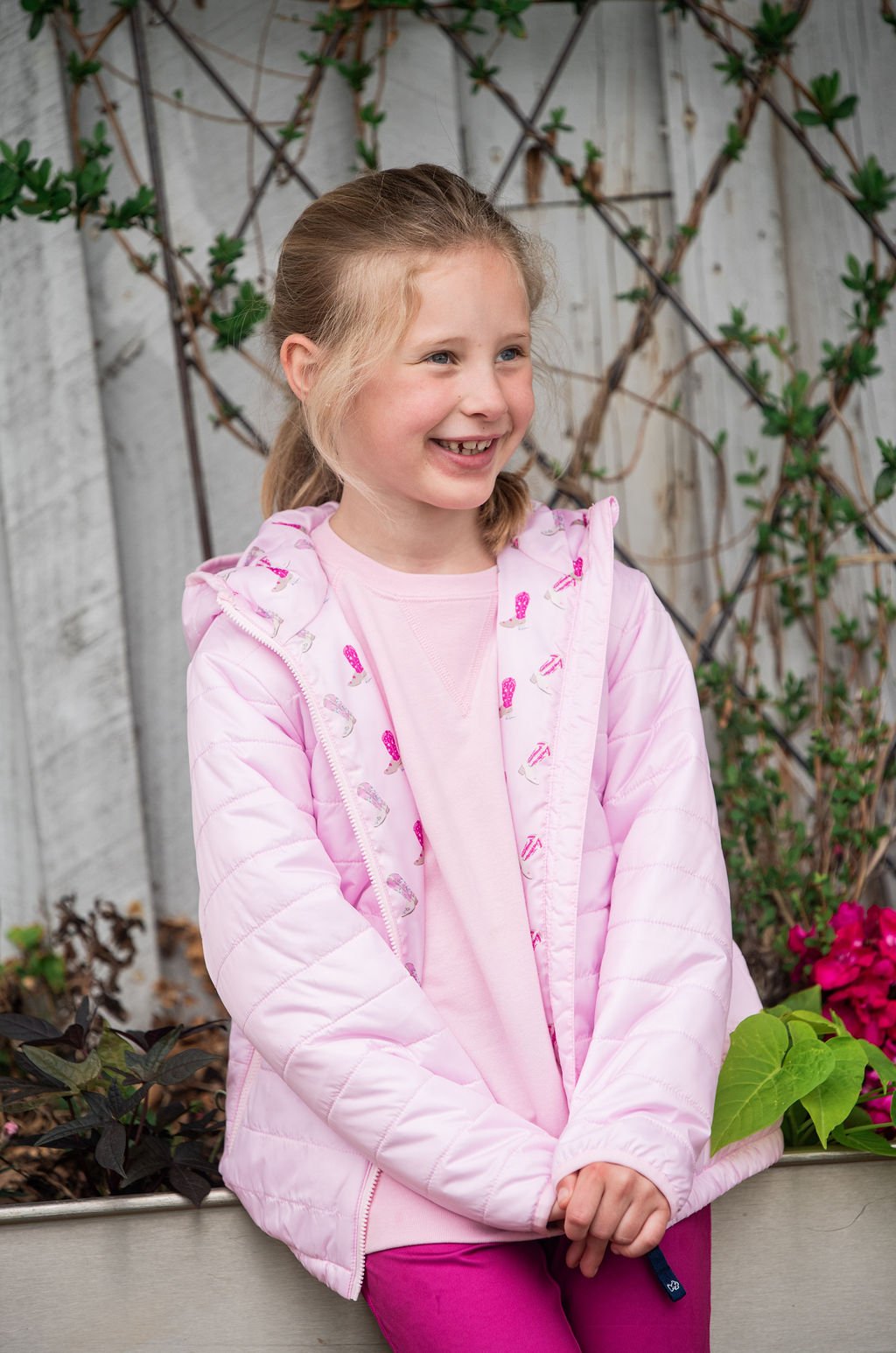 Girls Puffer Jacket | Pink Tulle