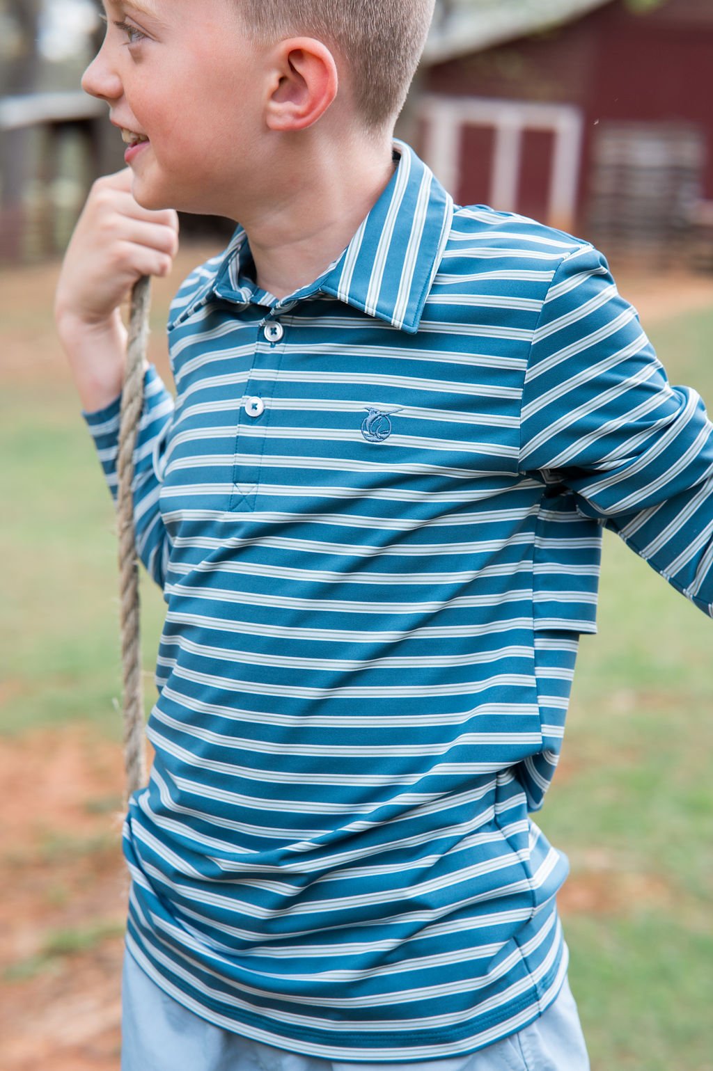 LS Polo | Tapestry Stripe - The Yellow Canary