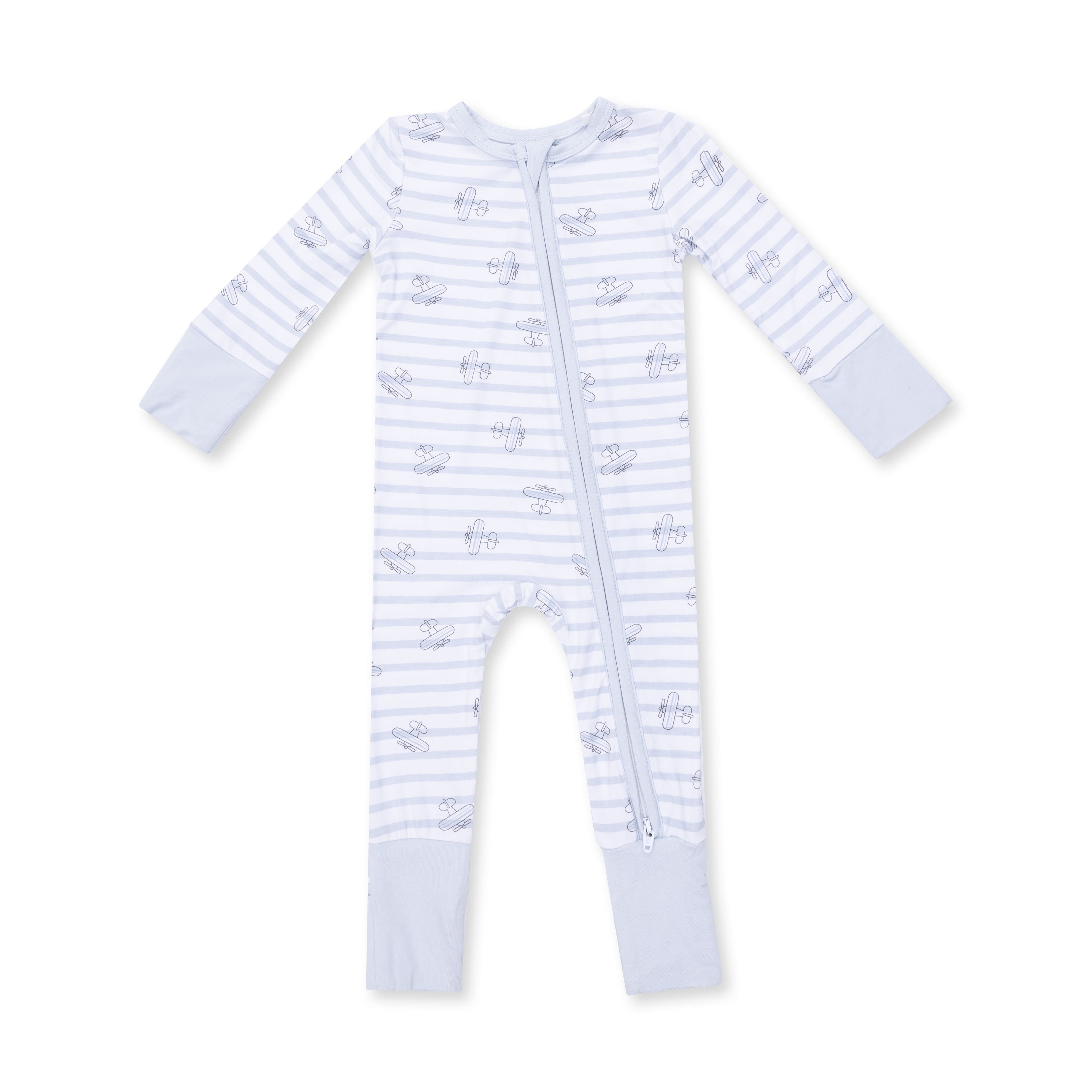 Zip Romper | Airplane Stripe