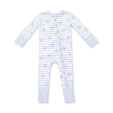 Zip Romper | Airplane Stripe - The Yellow Canary