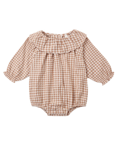 Colette Romper | Fawn Gingham - The Yellow Canary