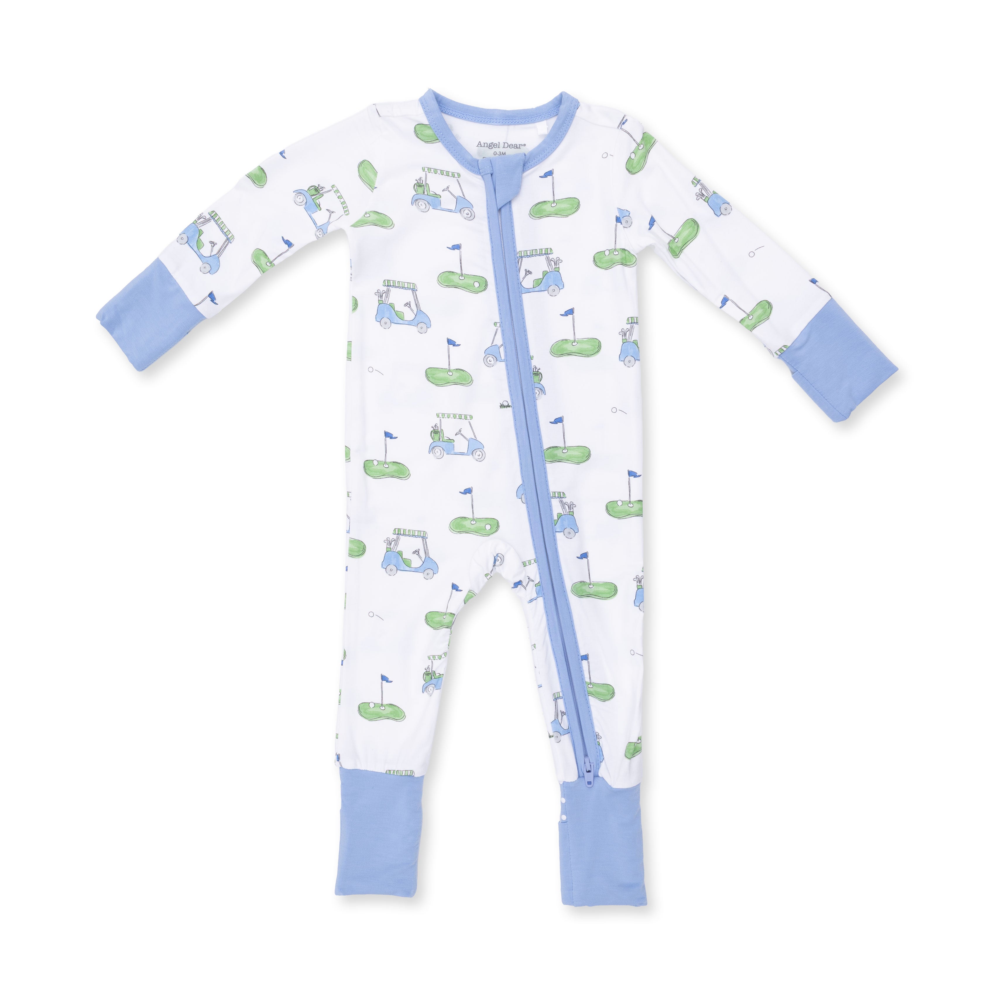 Zip Romper | Golf Carts Blue