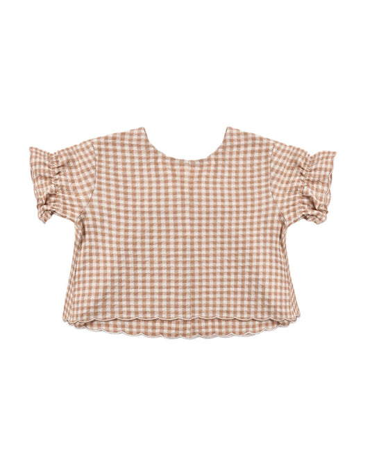 Francie Blouse | Fawn Gingham - The Yellow Canary