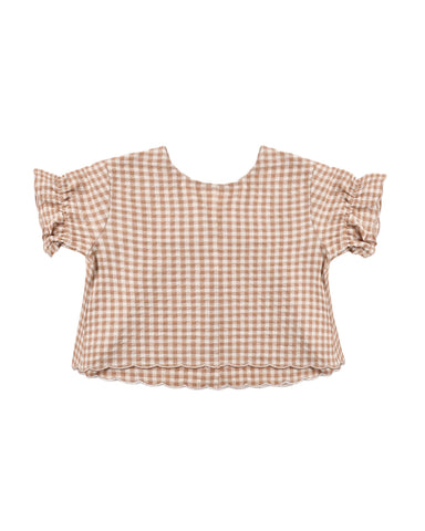 Francie Blouse | Fawn Gingham - The Yellow Canary