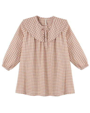 Collette Mini Dress | Fawn Gingham - The Yellow Canary