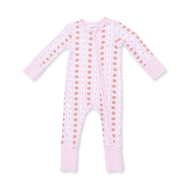Zip Romper | Football Bow Stripe - The Yellow Canary