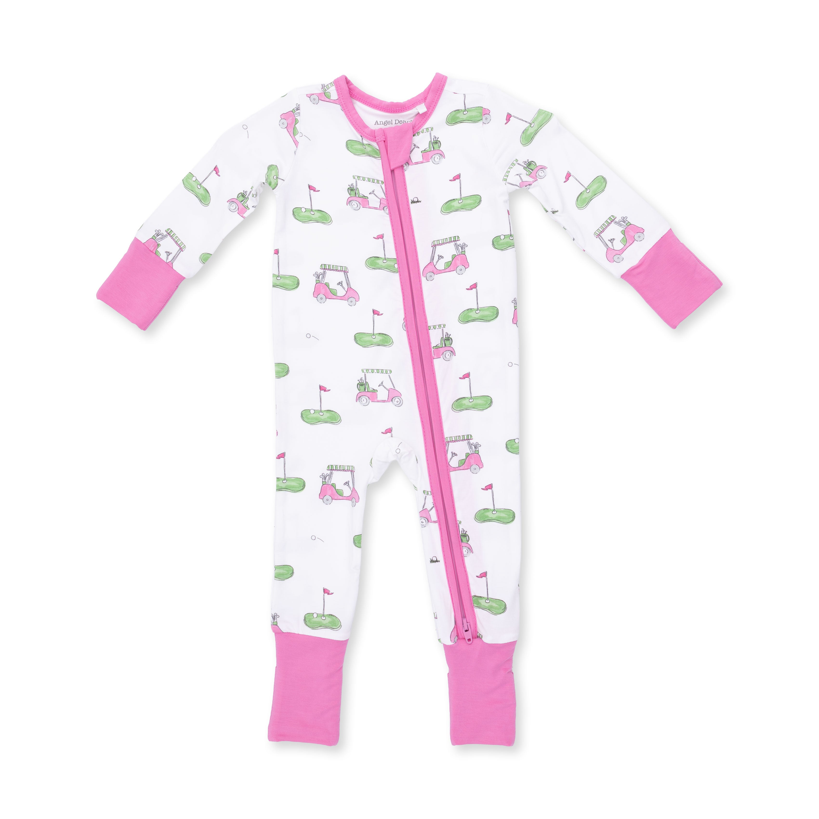 Zip Romper | Golf Carts Pink - The Yellow Canary