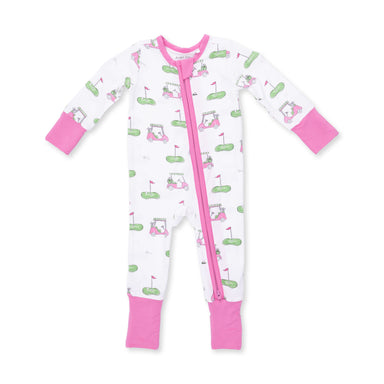 Zip Romper | Golf Carts Pink - The Yellow Canary