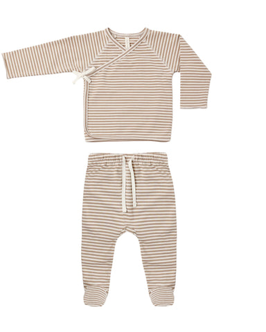 Wrap Pant Set | Almond Stripe - The Yellow Canary
