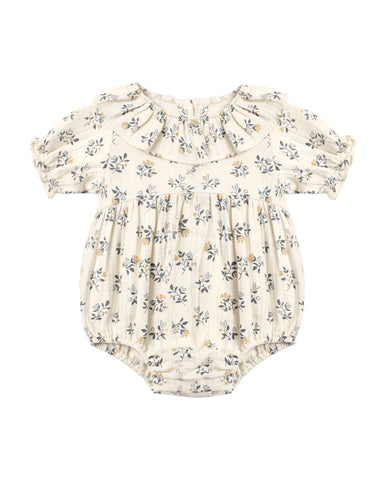 Collared Romper | French Floral - The Yellow Canary