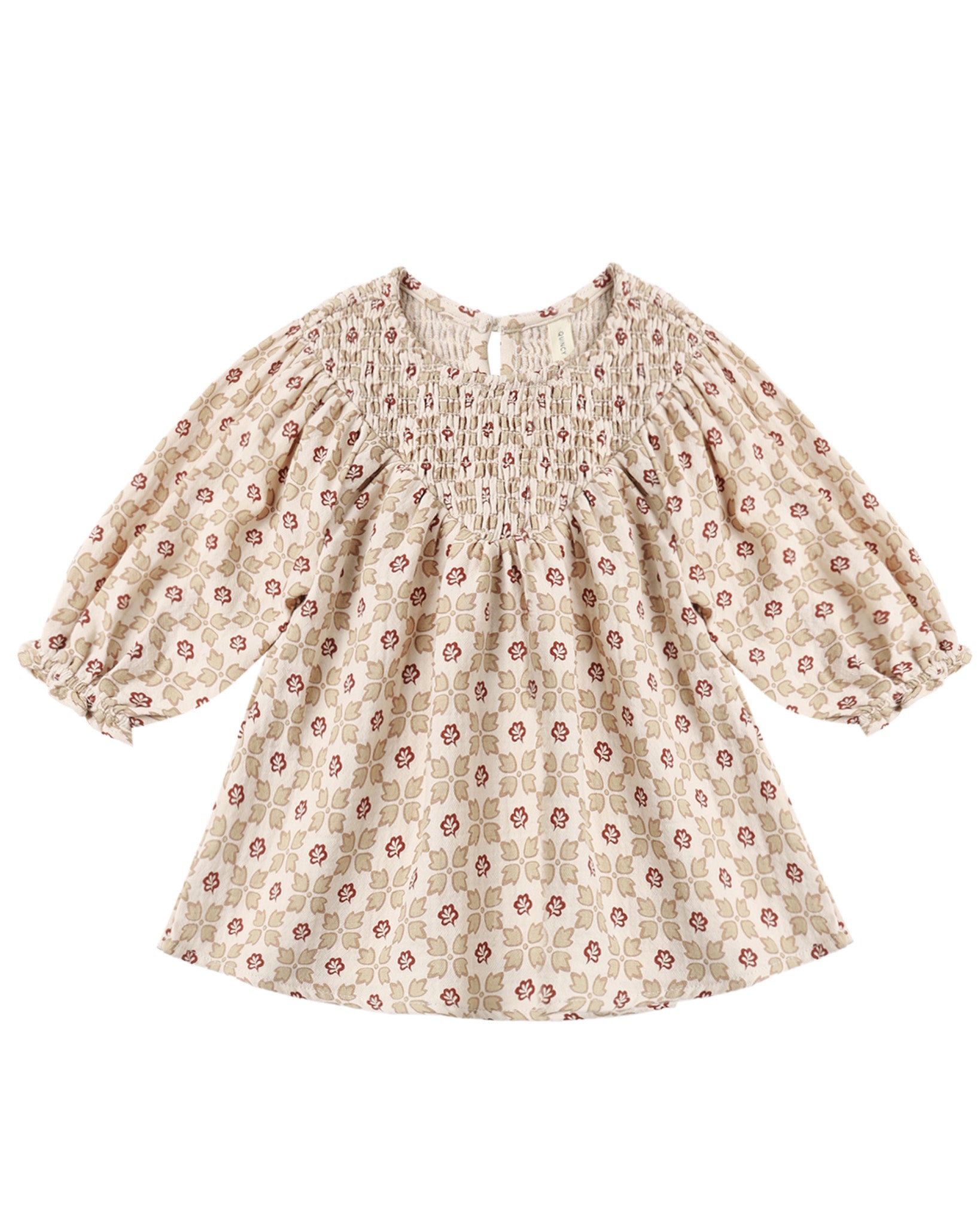 V Smocked Dress | Winter Rose