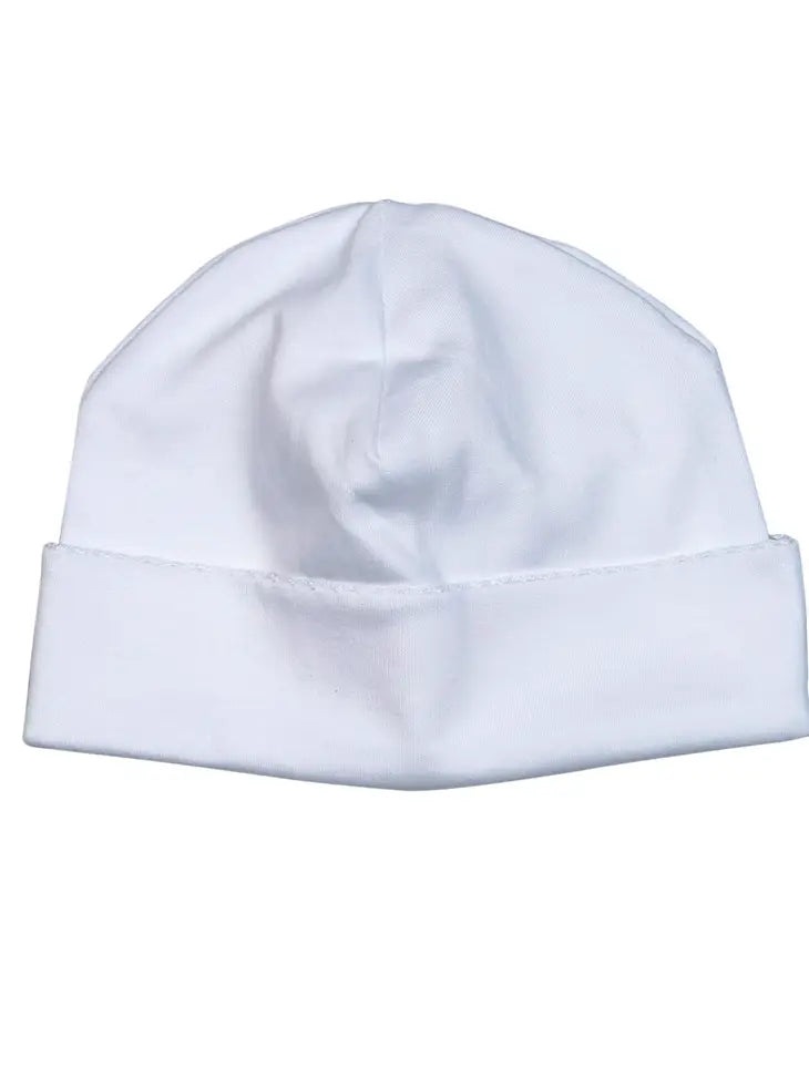 WHITE PIMA BEANIE | WHITE TRIM