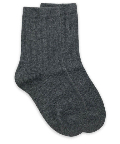 Rib Crew Socks | Charcoal - The Yellow Canary