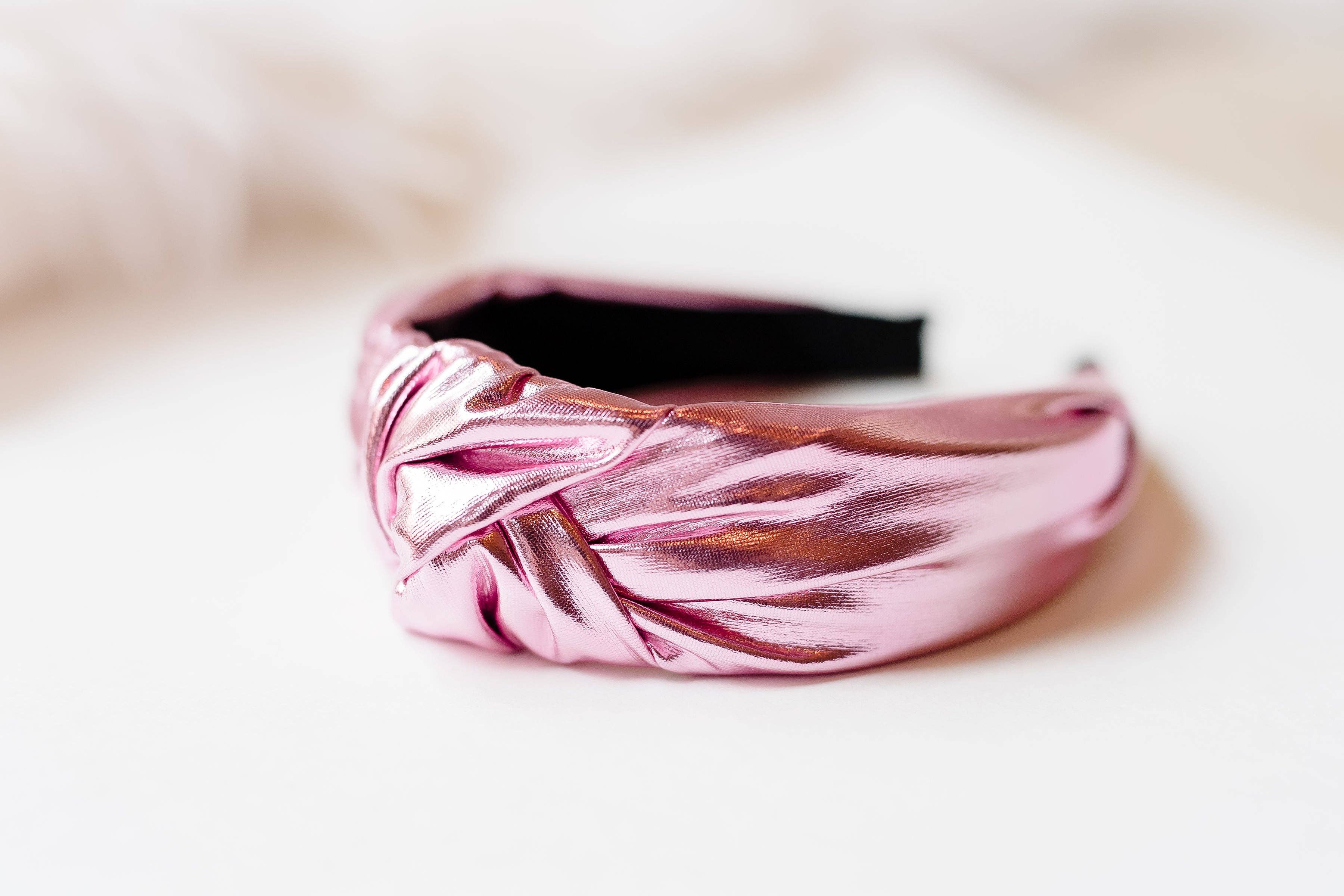 Lamé Knot Headband | Pink