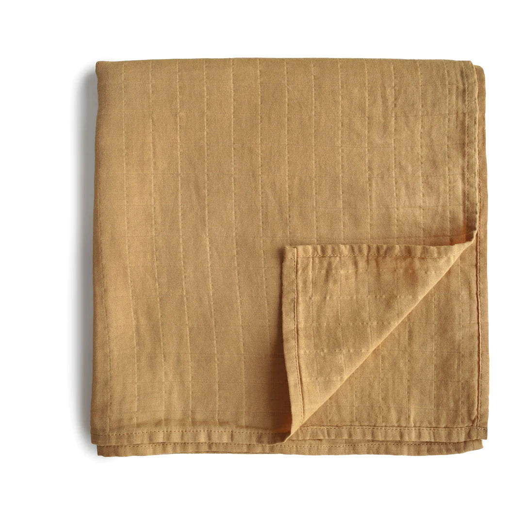 Organic Cotton Muslin Swaddle Blanket - The Yellow Canary