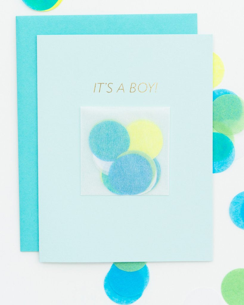 It's A Boy! Confetti Card™ - The Yellow Canary