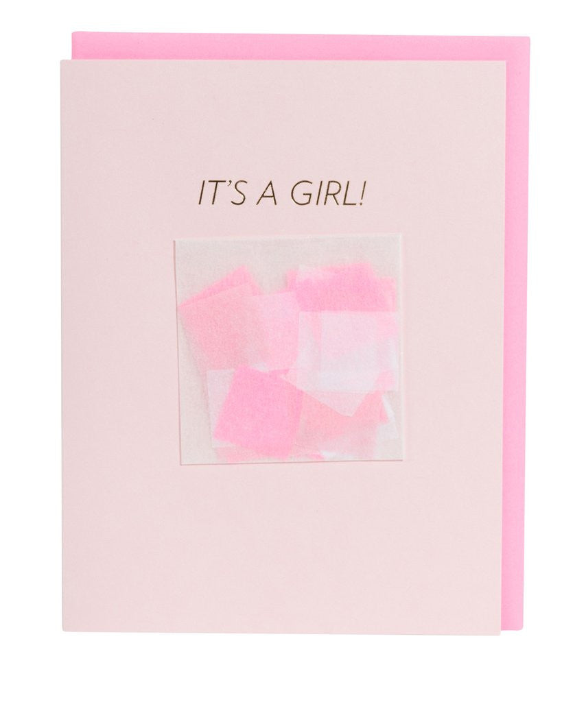 It's A Girl! Confetti Card™ - The Yellow Canary