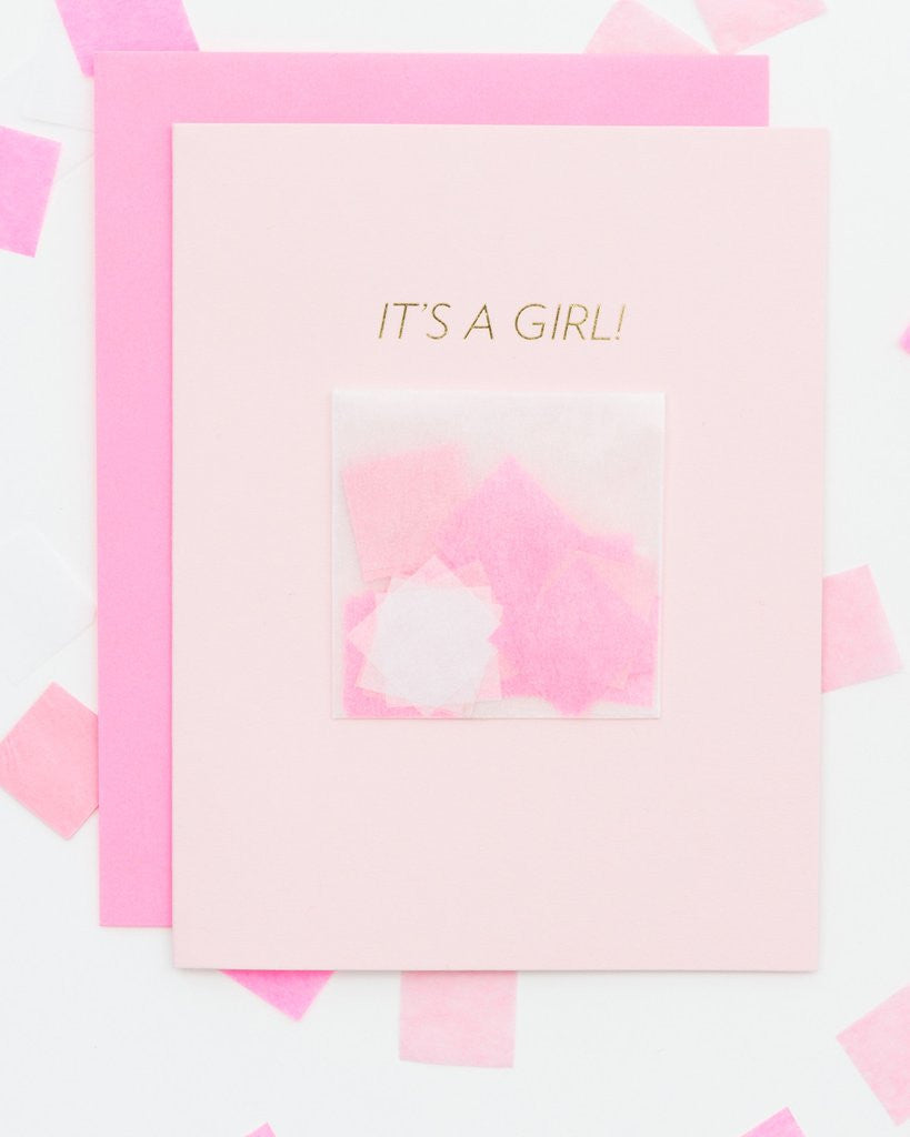 It's A Girl! Confetti Card™ - The Yellow Canary