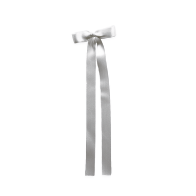 Satin Long Tail Bow | Ivory - The Yellow Canary